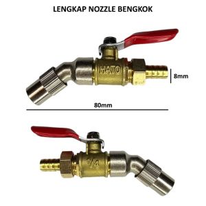 Valve Stop Kran Stim Gun Jet High Pressure Cleanner Drat 1/4 Kepala Nozzle Spray Bengkok Lurus Kuningan