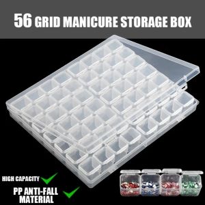 56 Grid Storage Tool Diy Removable Clear Plastic Organizer Nail Art Rhinestone Diamonds Jewelry Earrings Bead Necklace Storage Box Display Stand