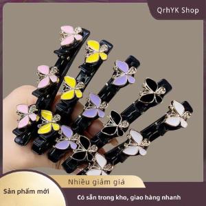 Hàng có sẵn✨ Lấp lánh pha lê đá bện tóc clip đôi bangs bện barrettes kẹp tóc phụ nữ cô gái mũ nón phụ kiện tạo kiểu tóc