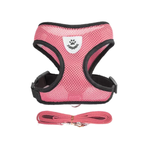 Pet Harness Leash Dog Leash Adjustable Mesh Vest Comfortable Breathable Dog Cat Collar Harness Complete Set Reflective Dog Leash Rabbit Harness