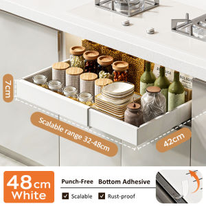 GSlife 🔥Adjustable🔥Pull-out Basket under Sink Cabinet Drawer Type Storage Tray Spice Box Cabinets Organizer