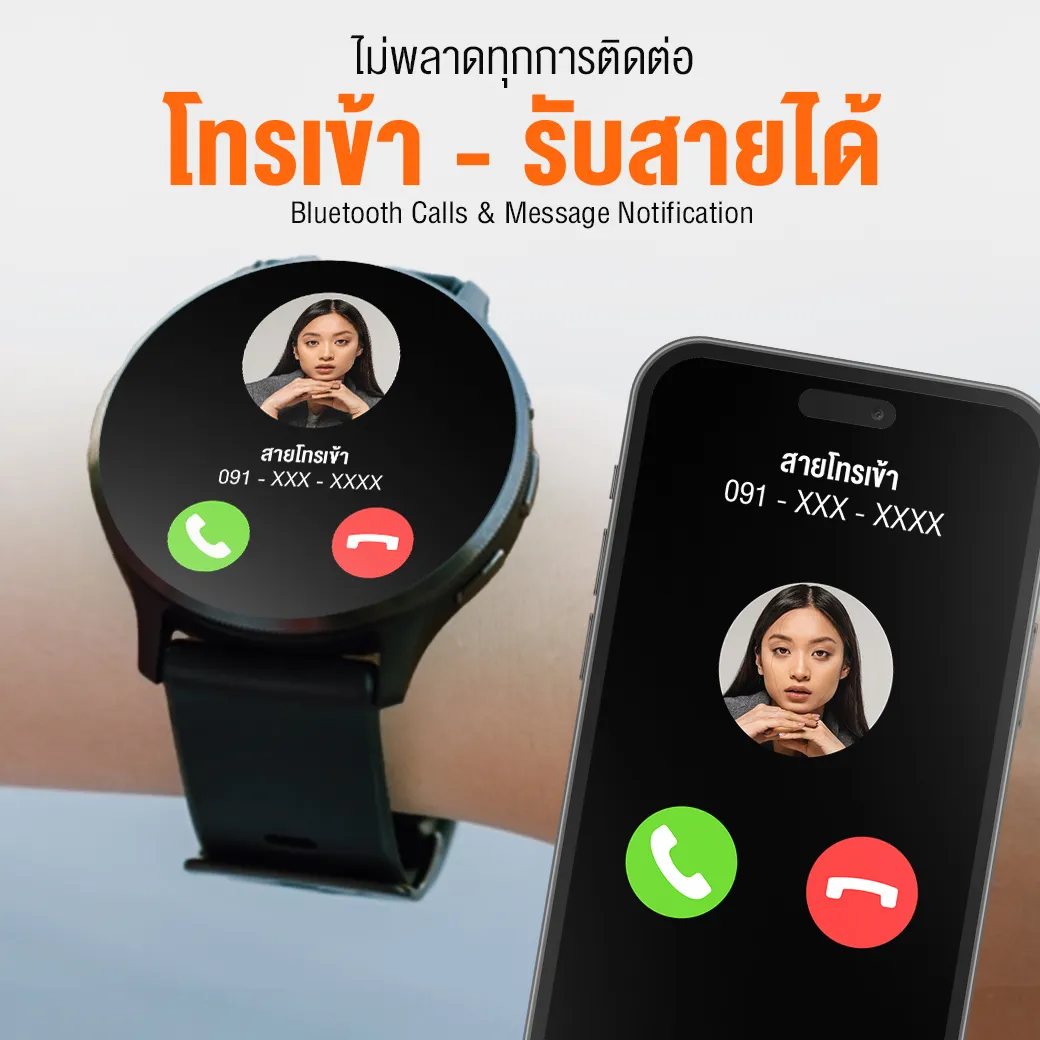 AXON Memo Series 2 Smart Watch จอใหญ่ IPS โทรได้ วัดชีพจร SpO2 รองรับภาษาไทย ประกัน 2 ปี