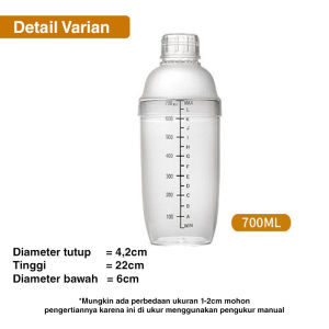 LIVING HOME Shaker Pengocok Minuman Shaker Bottle Alat Bar Barista Bartender Tools Botol Pengocok Minuman Plastik Transparan Alat Bartender Gelas Takar