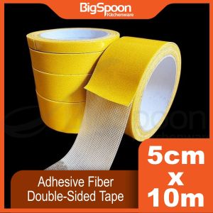 BIGSPOON Super Sticky Netted Cloth Based Transparent Mesh Adhesive Double Sided Tape Translucent Mesh Waterproof Fiber Tape Strong Fixation