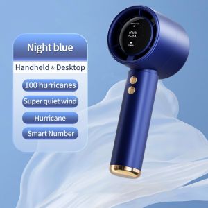 High Speed Fan Rechargeable Brushless Motor Handheld Fan 8000mAh Turbo Jet Fan 100 Level Adjustment Visual Wind Speed Power Display Long Battery Life For Commuting To Work And Outdoor Sports