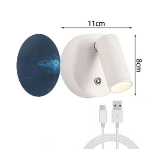 LED Light Magnetic USB Rechargeable Wall Light Spotlight Wireless No Punch Reading Light With Touch Switch Dimmable Bedside Lamp