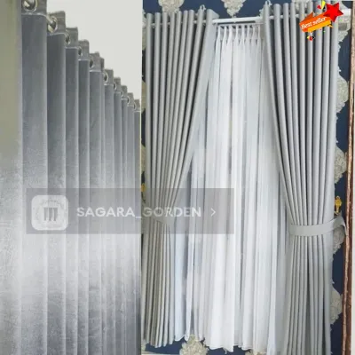 Gorden Jendela Besar Jumbo L370.cm tinggi3meter bahan blackout Polos kesan minimalis 2023 viral