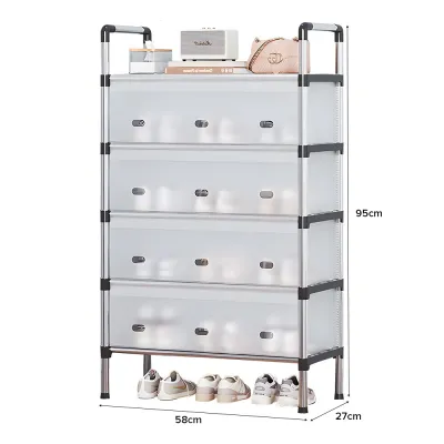 (JIJI.SG) TITAN Dustproof Shoe Rack /Steel/ PP / 4 Tier / 5 Tier / 6 Tier / 7 Tier