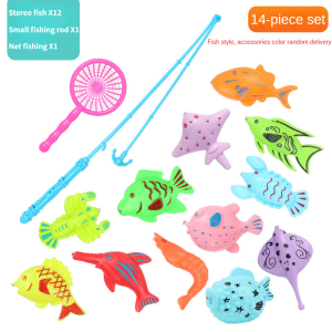 LYZRC Childrens Magnetic Fishing Toy Pool Set Night Market Floor Stand Fishing Fish Inflatable Childrens Indoor and Outdoor Fishing Pool