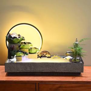 New Chinese Style Flowing Water Ornament Circulating Water Fountain Living Room Office Desktop Ornament Lotus Landscape Zen Decoration