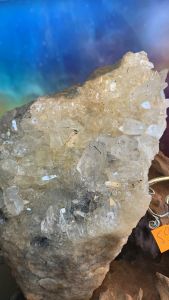 Bụi thạch anh tinh thể Lemurian tóc đen Tourmaline AAA tán sắc năng lượng vũ trụ 594