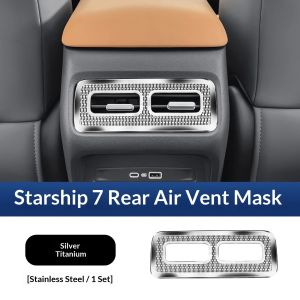 secr Fit For Geely Galaxy Starship 7 EM-i Armrest Rear Air Outlet Dust Cover Car Modification Decor Metal Protection Cap 6K4N7