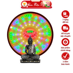 Hào Quang Led 8 Chương Trình Hoa Sen CHÂN THIỆN MỸ Đèn Trang Trí Bàn Thờ Cho Tượng Phật HQ-8CT-03