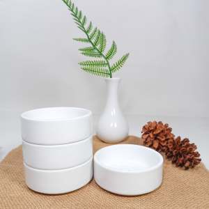 Mangkok Sambal Keramik 8.8CM (1PCS) Putih Polos By Indo Keramik / Mangkok Bumbu Keramik / AR09-AAG