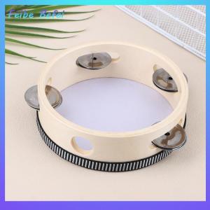 [Feibe Befei] กลองแทมบูรีนไม้1ชิ้น15ซม. สำหรับเด็กใช้ตีกลองแบบใช้มือถือเครื่องดนตรีเครื่องเคาะสำหรับเด็กของเล่นเพื่อการศึกษา