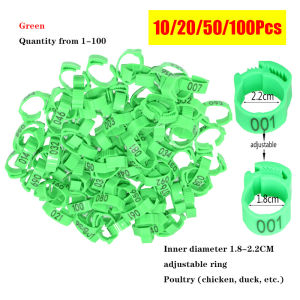 50/100Pcs Chicken leg ring Adjustable leg band ng manok Numbered Poultry feet tag for gamefowl chicken duck birds