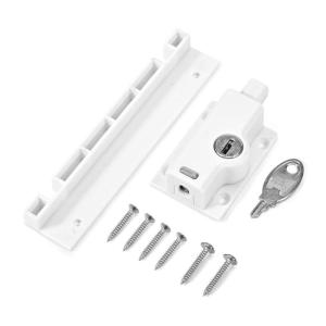 Set of 2 Patios Sliding Door Security Foot Lock Kick Lock Key Fit Top or Bottom Rail Windowing Safety Solution