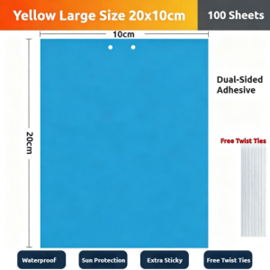 100pcs Strong Flies Traps Bugs Sticky Board Yellow&Blue Double-Sided Sticky Insect Board Aphid Inse Harmless Odorless For Indoor Outdoor Plant Protect