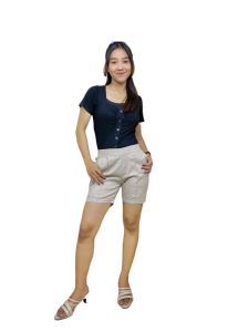 Putri Nasya - Celana Big Size Pendek 1/4 LFRLT Ukuran 8L6L5L4L2LXLS fit to L Warna Abu Moca Cream Capucino Hitam Navy