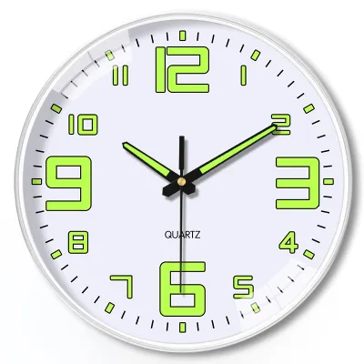 Round Silent Wall Clock Light Glow In The Dark Time Accuracy Fashion Round Digital Clock