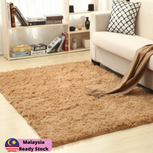 Flurry Mat Carpet Anti Skid Shaggy For Living Room Lembut Lantai Mat Permaidani Karpet Bulu Berkualiti Bilik Tidur Ruang Temu Mat Sofa Rug Yoga