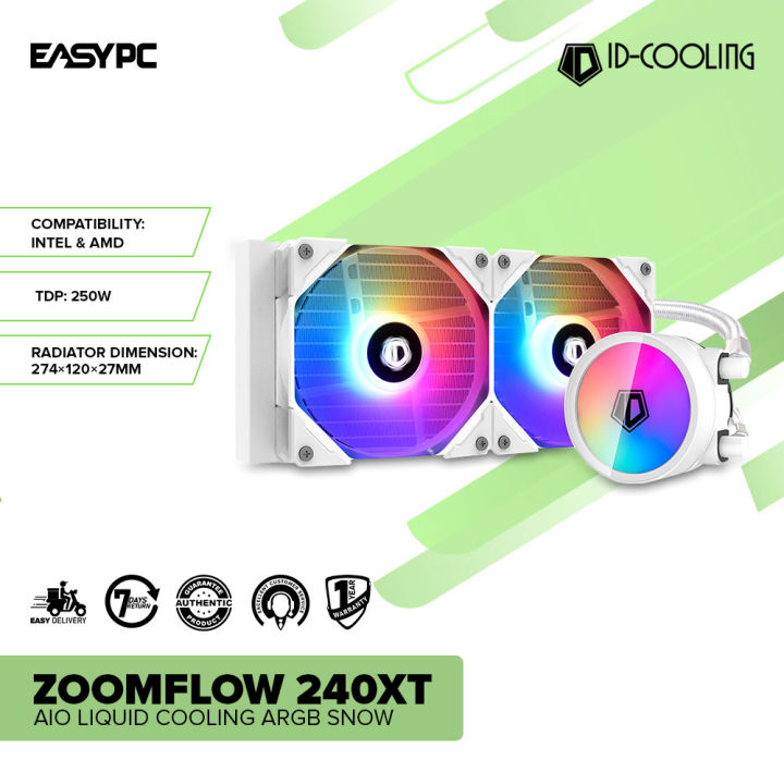 EasyPC ID Cooling Zoomflow 240XT 360XT AIO Liquid Cooling ARGB