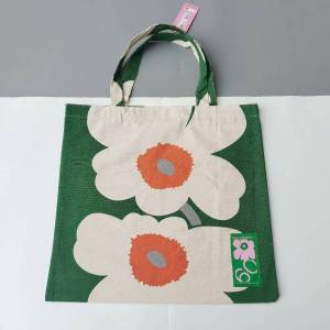 Finland Marimekko Unikko Flower Cotton Tote Bag Ladies Printed Canvas Shoulder Handbag Casual Fashion Large‑capacity Shopping Bag