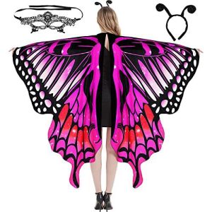 5 Áo choàng cánh bướm phổ biến cho Halloween trang phục múa bụng với cánh xoay hai mặt dày dặn.