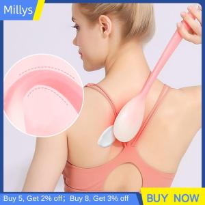 Millys แปรงทาครีมทาครีมกันแดดอเนกประสงค์ด้ามจับยาวทำจากซิลิโคนแปรงทาตัวสำหรับอาบน้ำที่ทาหลังกันแดด