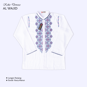Baju Koko Pria Putih Lengan Pendek / Atasan Koko Pria Bordir / Koko Putih