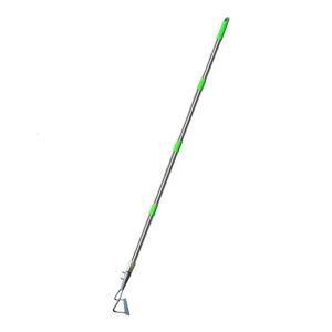 Multifunctional Stainless Steel Garden Shovel Hollow Hoe For Weeding Grass Soil Moss With 4 Section Extendable Handle