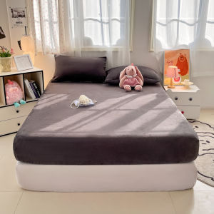 LUNAVA Crystal Velvet Bedsheet Single/Queen Size Cotton No Lukot No Gusot Fitted Sheet