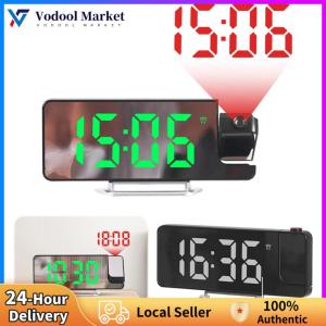 【Vodool】Projection Alarm Clock with Brightness Control and Digital Display Candleholder for Comfortable Sleep Environment