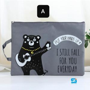 🔥 Canvas A4 Zipper File Bag (With Handle) Stationery Gift Present for Student