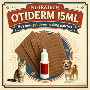 Ear Drops for Dogs and Cats Otiderm 15ml + 3Gif