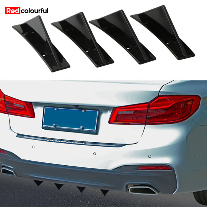 Redcolourful 4Pcs Universal Curved Shape Rear Bumper Diffuser ...