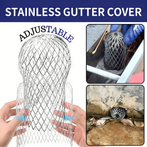 Stainless Strainer Stop Leaf Blockage Drainage Pipe Net Gutter Cover Roof Strainer Downspout Cover