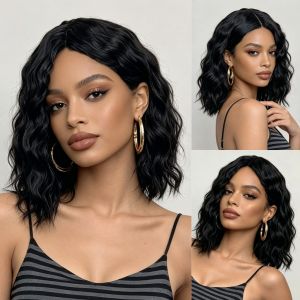 African wig women black short curly hair fluffy wool curl wigs chemical fiber full head cover