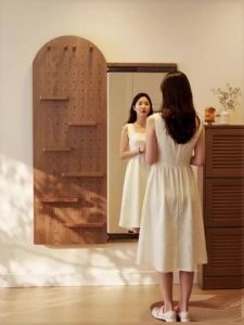 Urban Echo Full Length Mirror with Pegboard and Hidden Storage