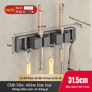 Móc kẹp cây lau nhà treo tường thích hợp sử dụng trong nhiều dịp khác nhau. Có thể chịu trọng lượng tốt chống thấm nước và chống rỉ sét