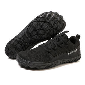 FECHENG 4E wide last Men walking shoes Barefoot shoes mesh breathable suitable for wide foot diabetes foot swelling Elderly walking shoes Big Size 39-46
