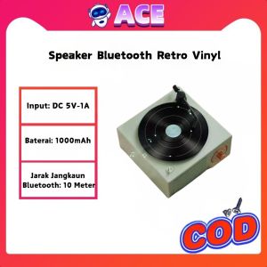 Speaker Retro Bentuk Vinyl Record Player Wireless Bluetooth Subwoofer Audio Cerdas Hadiah pacar Kartu Mini USB Nirkabel Luar Ruangan