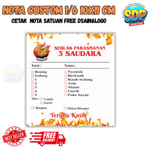 cetak nota custom nama usaha toko sendiri ukuran sedang 1/6 polio Super Digital Printing paper bag