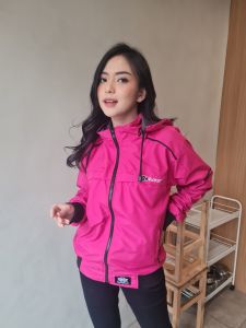 Jaket parasut wanita bolak balik anti air jacket motor harian windbreaker