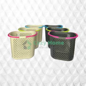 Uniglobal Multi functional Elegant Black Hollow Laundry Large Capacity Storage White Basket