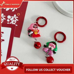 Female Warrior พวงกุญแจการ์ตูนน่ารักสำหรับเด็กผู้หญิงตะวันออกเฉียงเหนือเสื้อแจ็กเก็ตบุฝ้ายลายดอกไม้กระเป๋านักเรียนจี้ห้อยคอเครื่องประดับของขวัญ