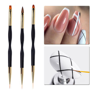 Nail Brush Set 3 French Stripe Liner 3D Tips Line Drawing Pen For Nail Varnish