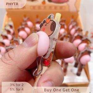 PHYTR HOT Kawaii Capybara Cartoon Butt Gel Pens 0.5mm Cute Funny Ballpoint Pen Stationery Press Pens Kids Toys Gift