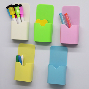 Plastic Magnetic Pen Holder Pencil Cup Marker Storage Box for Whiteboard Fridge