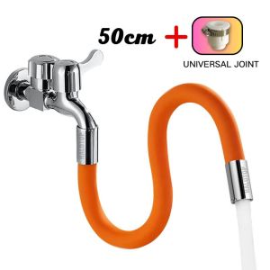50cm Faucet Extension Hose 360 Degrees Adjustable Silicone hose Kitchen Faucet Extension Hose Bathroom Basin